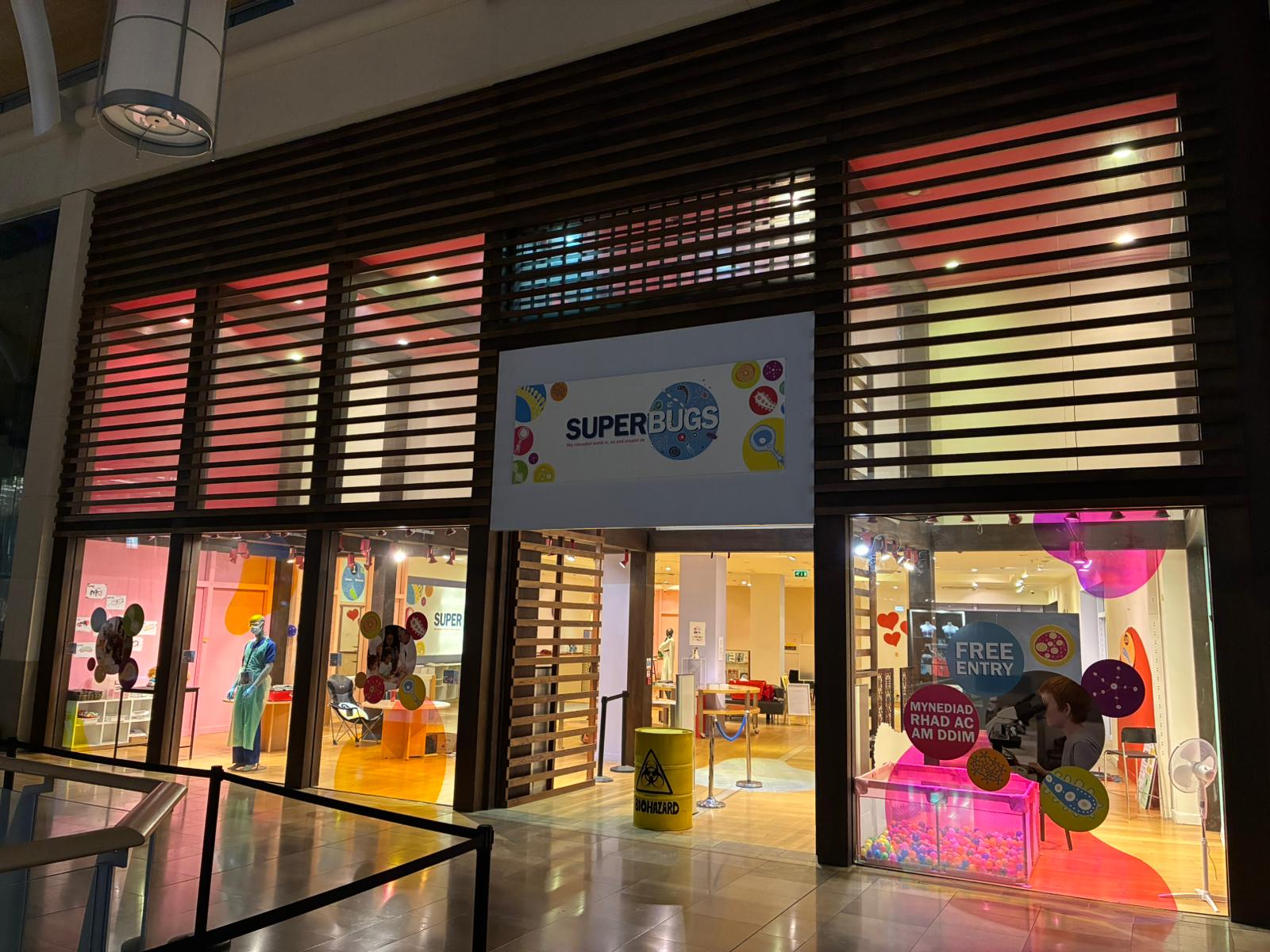 The 2025 Superbugs pop-up shop in Cardiff's St David's shopping centre